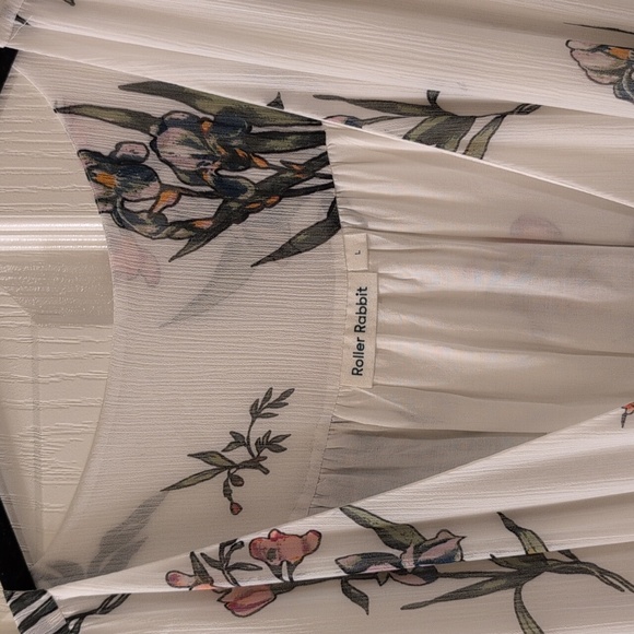 Roller Rabbit Condesa Bouquet Gertrude white maxi dress size large - Picture 7 of 11